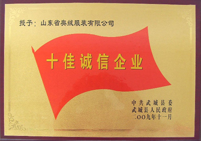 十佳诚信企业